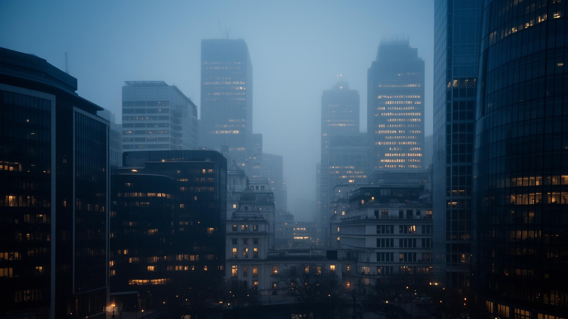 London skyline at dusk